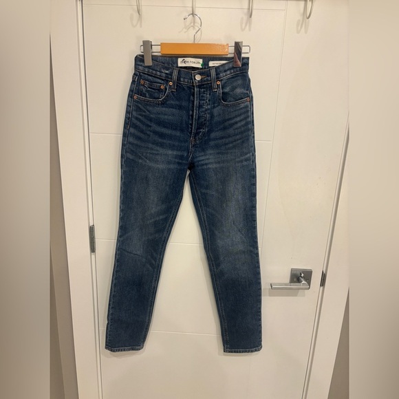 Denim Forum Denim - Denim Forum The Yoko High Rise Dark Indigo Jeans